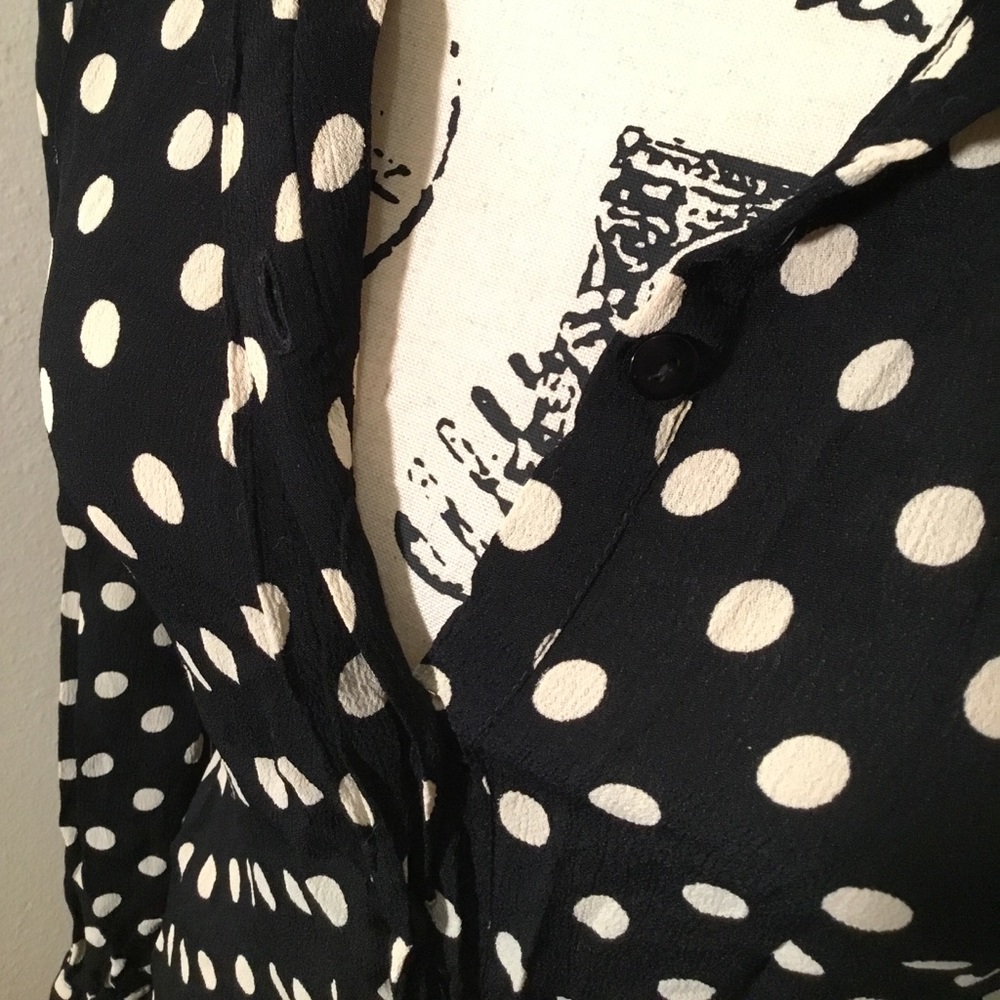 Polka Dot Button Down Blouse - Picture 5 of 6